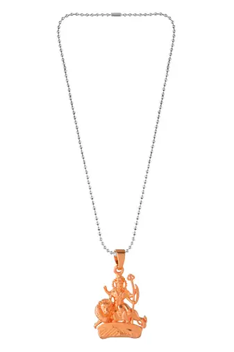 Pure copper rose gold plated durga sherawali mata pendant