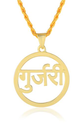 Brass gold plated gurjari pendant for women