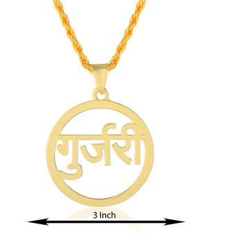 Brass gold plated gurjari pendant for women 2