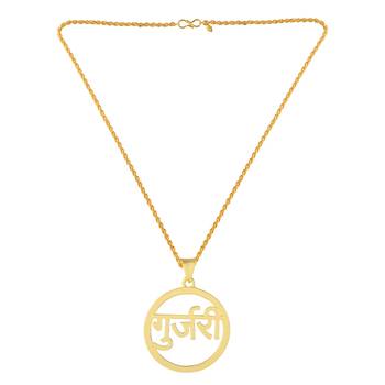 Brass gold plated gurjari pendant for women 3
