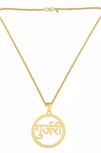 Brass gold plated gurjari pendant for women