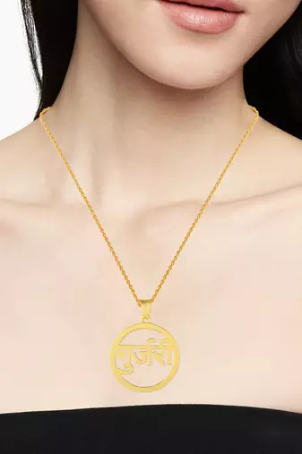 Brass gold plated gurjari pendant for women