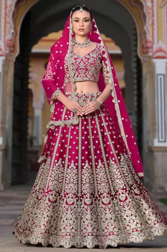 pink sequins net lehenga set choli with dupatta