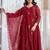 Deep Red Embroidered Mul Chanderi Anarkali Kurti Set