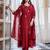 Deep Red Embroidered Mul Chanderi Anarkali Kurti Set