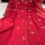 Deep Red Embroidered Mul Chanderi Anarkali Kurti Set