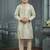 Grey printed poly jacquard kurta pajama for kids