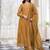 Mustard Embroidered Mul Chanderi Anarkali Kurti Set