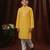 yellow art silk printed kurta pajama for boys