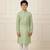 green art silk printed kurta pajama for boys