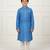 blue art silk printed kurta pajama for boys