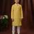 yellow art silk printed kurta pajama for boys