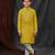 Yellow jacquard printed kurta pajama  for boys