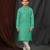 green jacquard printed kurta pajama  for boys