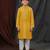 yellow jacquard printed kurta pajama  for boys