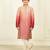 pink silk printed kurta pyjama for boys