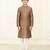 brown jacquard printed kurta pyjama for boys