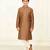 brown jacquard printed kurta pyjama for boys