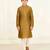 yellow jacquard printed kurta pyjama for boys