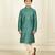 green art silk printed kurta pyjama for boys