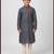 Grey art silk printed kurta pyjama for boys