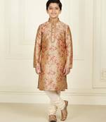 multicolor art silk printed kurta pyjama for boys