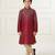 maroon art silk printed kurta pyjama for boys