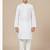 white art silk printed kurta pajama for boys