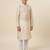 Beige art silk printed kurta pajama for boys