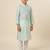 blue art silk printed kurta pajama for boys