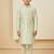 green art silk printed kurta pajama for boys