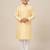 beige art silk printed kurta pajama for boys