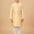 Light Yellow art silk printed kurta pajama for boys