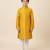 Yellow art silk printed kurta pajama for boys