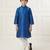 blue art silk printed kurta pajama for boys