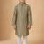 grey silk blend printed kurta pajama for boys