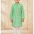 green cotton printed kurta pyjama for boys
