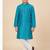 blue cotton printed kurta pyjama for boys