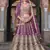 lovable purple embroidered net lehenga set choli with dupatta