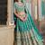 teal green sequins net wedding lehenga set choli with dupatta with dupatta