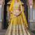  yellow sequins net lehenga set choli with dupatta with dupatta