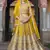  yellow sequins net lehenga set choli with dupatta with dupatta