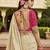 beige premium beige saree with pink embroidered blouse