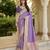 purple purple viscose saree with embroidered blouse