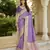 purple purple viscose saree with embroidered blouse