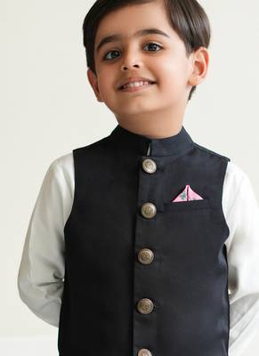 Black cotton nehru jacket 5