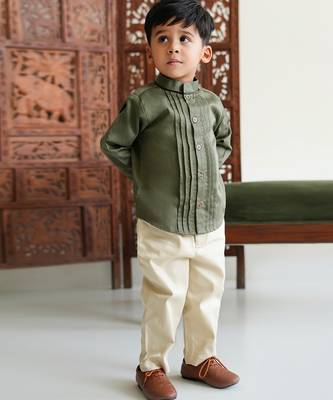 Green cotton shirt 1