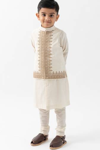 White cotton nehru jacket