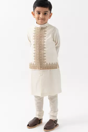 White cotton nehru jacket