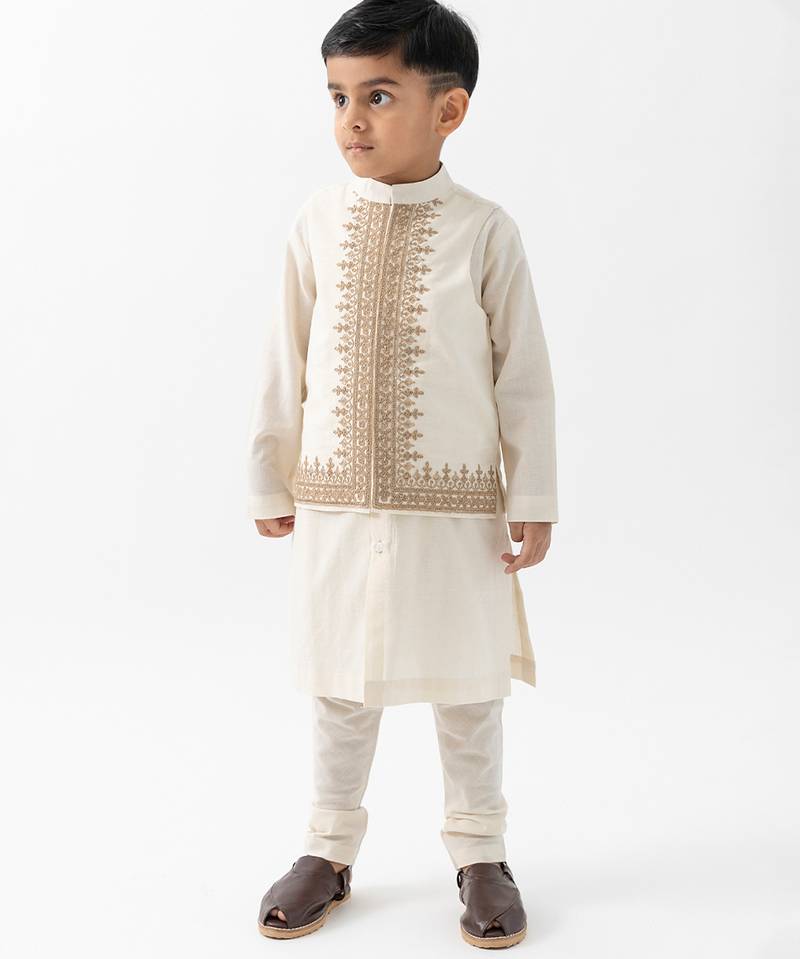 White cotton nehru jacket